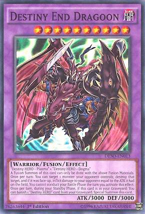 Destiny End Dragoon trading card from Destiny Soldiers Destiny End Dragoon - Destiny Soldiers YuGiOh trading card