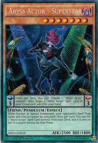 Abyss Actor - Superstar - Destiny Soldiers (DESO) #DESO-EN018 - Secret Rare YuGiOh Trading Card