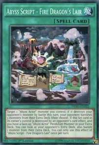 Abyss Script - Fire Dragon's Lair - Destiny Soldiers (DESO) #DESO-EN025 - Super Rare YuGiOh Trading Card