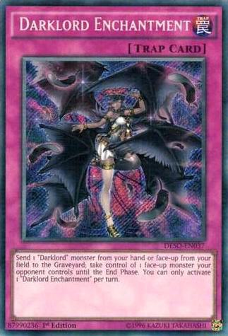 Darklord Enchantment trading card from Destiny Soldiers Darklord Enchantment - Destiny Soldiers YuGiOh trading card