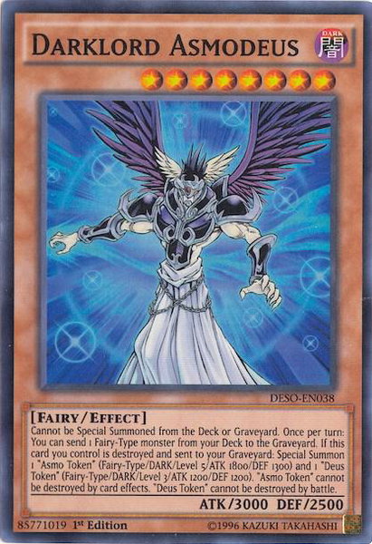 Darklord Asmodeus trading card from Destiny Soldiers Darklord Asmodeus - Destiny Soldiers YuGiOh trading card