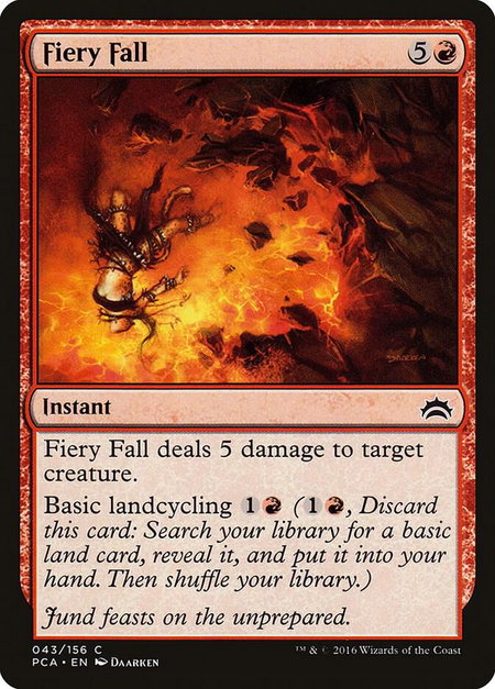 Fiery Fall - Planechase Anthology Magic: The Gathering trading card
