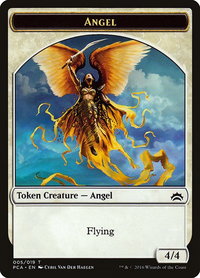 Angel // Saproling Double-Sided Token - Planechase Anthology (PCA) #5 - Token Magic: The Gathering Trading Card