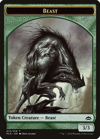 Beast // Saproling Double-Sided Token - Planechase Anthology (PCA) #13 - Token Magic: The Gathering Trading Card