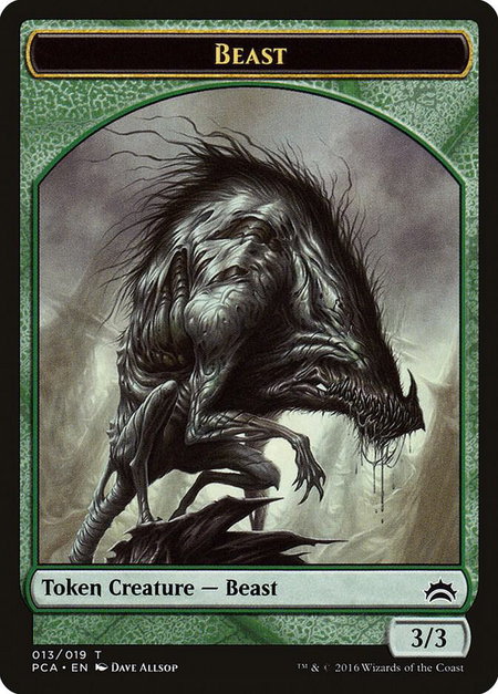 Beast // Saproling Double-Sided Token - Planechase Anthology Magic: The Gathering trading card