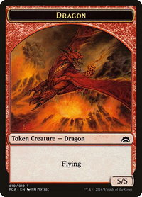 Dragon // Saproling Double-Sided Token - Planechase Anthology (PCA) #10 - Token Magic: The Gathering Trading Card