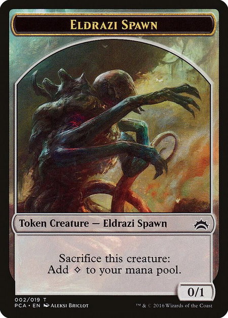 Eldrazi Spawn (002) // Eldrazi Double-Sided Token - Planechase Anthology Magic: The Gathering trading card