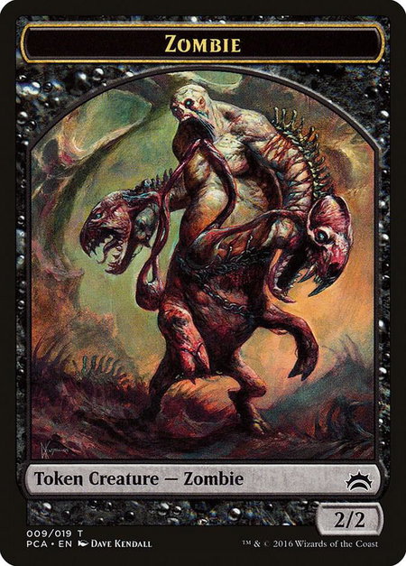 Zombie // Hellion Double-Sided Token - Planechase Anthology Magic: The Gathering trading card