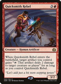 Quicksmith Rebel - Aether Revolt (AER) #93 - Rare Magic: The Gathering Trading Card