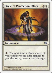 Circle of Protection: Black - 9th Edition (9ED) #10 - Uncommon Magic: The Gathering Trading Card