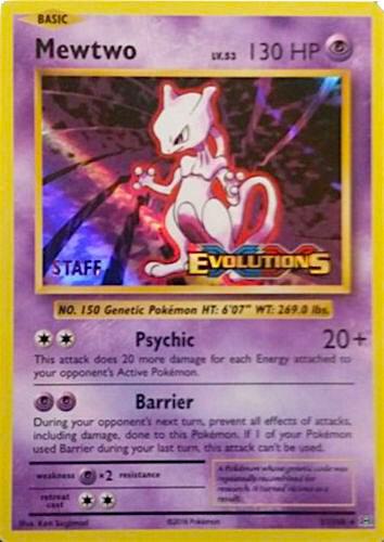 Mewtwo - 51/108 (Prerelease) [Staff] - XY Promos Pokémon trading card