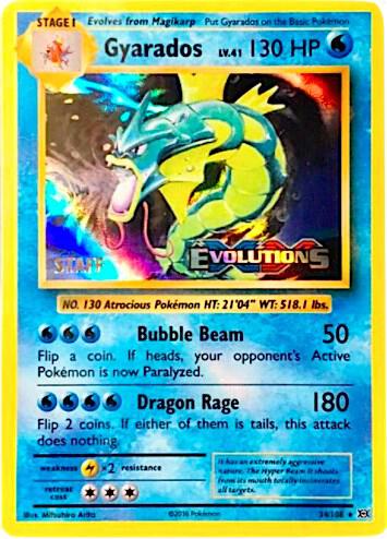 Gyarados - 34/108 (Prerelease) [Staff] - XY Promos Pokémon trading card