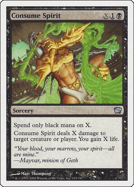 Consume Spirit - 9th Edition Magic: The Gathering trading card