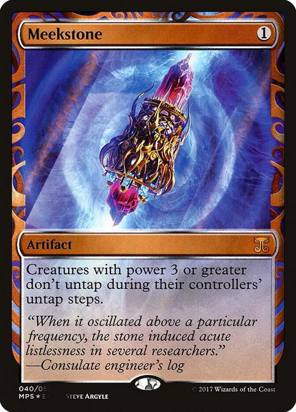 Meekstone trading card from Masterpiece Series: Kaladesh Inventions Meekstone - Masterpiece Series: Kaladesh Inventions Magic: The Gathering trading card