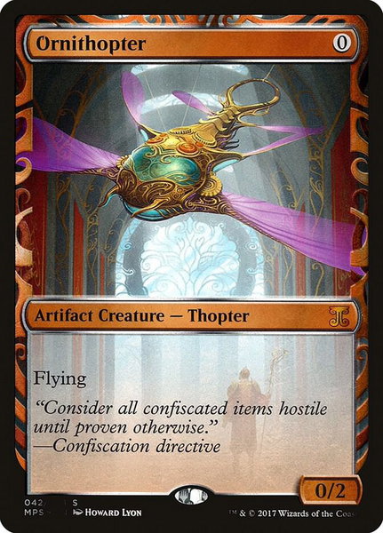 Ornithopter trading card from Masterpiece Series: Kaladesh Inventions Ornithopter - Masterpiece Series: Kaladesh Inventions Magic: The Gathering trading card