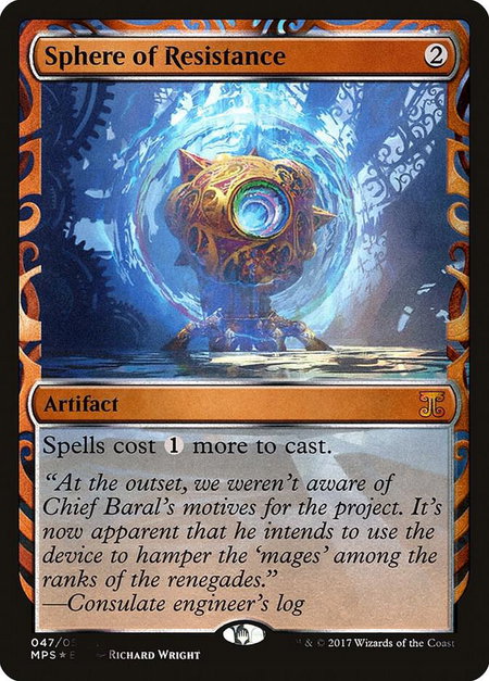 Sphere of Resistance trading card from Masterpiece Series: Kaladesh Inventions Sphere of Resistance - Masterpiece Series: Kaladesh Inventions Magic: The Gathering trading card