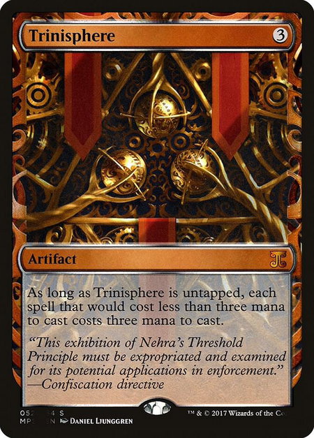 Trinisphere trading card from Masterpiece Series: Kaladesh Inventions Trinisphere - Masterpiece Series: Kaladesh Inventions Magic: The Gathering trading card
