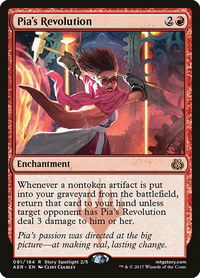 Pia's Revolution - Aether Revolt (AER) #91 - Rare Magic: The Gathering Trading Card