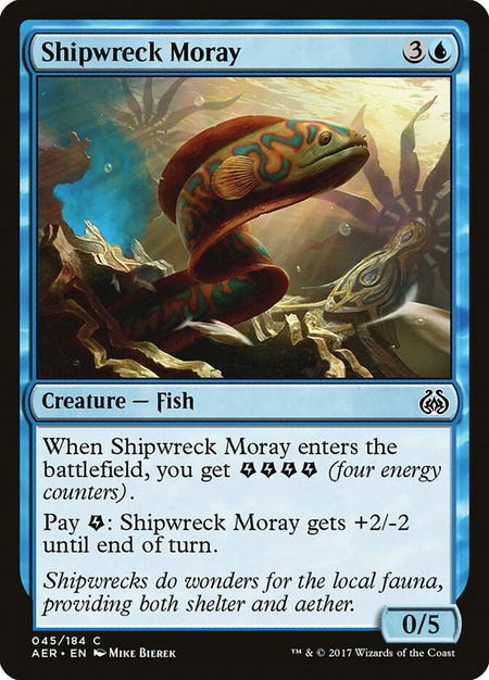 Shipwreck Moray trading card from Aether Revolt Shipwreck Moray - Aether Revolt Magic: The Gathering trading card