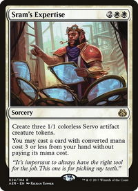 Sram's Expertise - Aether Revolt (AER) #24 - Rare Magic: The Gathering Trading Card