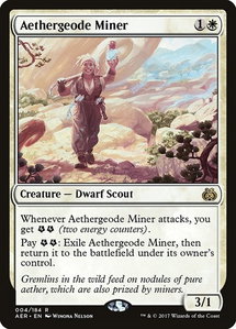 Aethergeode Miner - Aether Revolt (AER) #4 - Rare Magic: The Gathering Trading Card