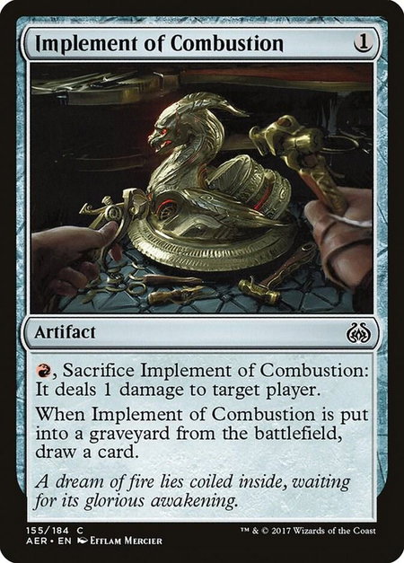 Implement of Combustion - Aether Revolt Magic: The Gathering trading card