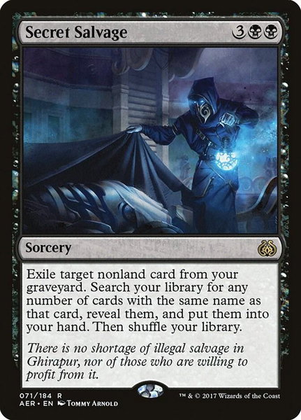 Secret Salvage - Aether Revolt Magic: The Gathering trading card