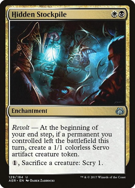 Hidden Stockpile - Aether Revolt Magic: The Gathering trading card