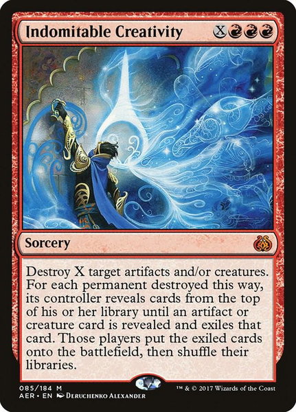 Indomitable Creativity trading card from Aether Revolt Indomitable Creativity - Aether Revolt Magic: The Gathering trading card