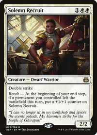Solemn Recruit - Aether Revolt (AER) #22 - Rare Magic: The Gathering Trading Card