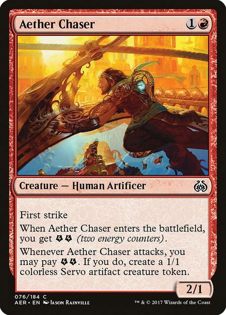 Aether Chaser trading card from Aether Revolt Aether Chaser - Aether Revolt Magic: The Gathering trading card
