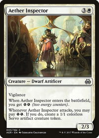Aether Inspector - Aether Revolt (AER) #3 - Common Magic: The Gathering Trading Card