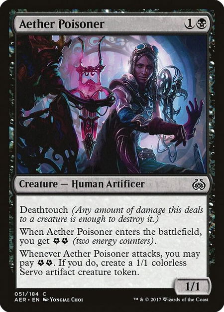 Aether Poisoner trading card from Aether Revolt Aether Poisoner - Aether Revolt Magic: The Gathering trading card