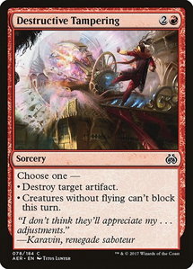 Destructive Tampering - Aether Revolt (AER) #78 - Common Magic: The Gathering Trading Card