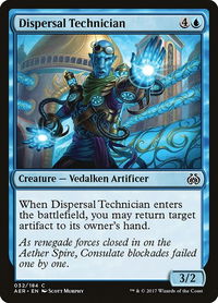 Dispersal Technician - Aether Revolt (AER) #32 - Common Magic: The Gathering Trading Card