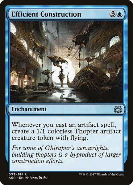 Efficient Construction trading card from Aether Revolt Efficient Construction - Aether Revolt Magic: The Gathering trading card