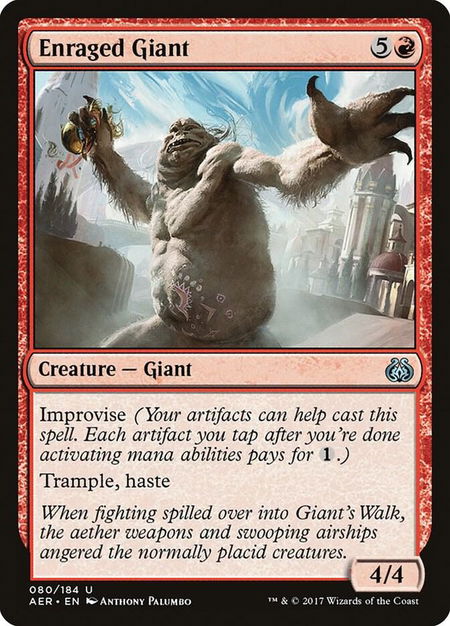 Enraged Giant - Aether Revolt Magic: The Gathering trading card