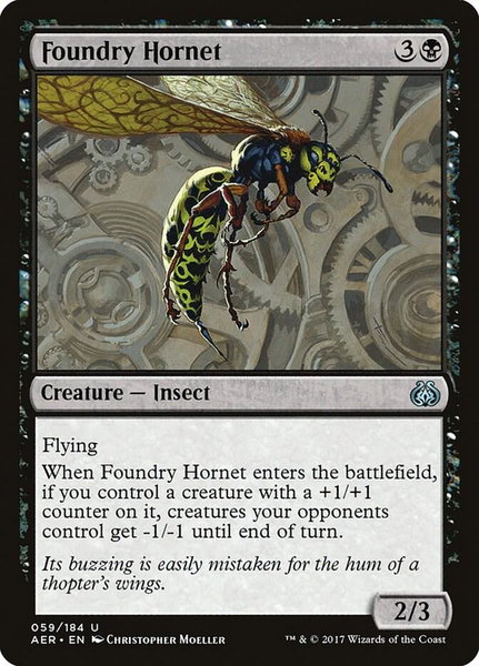 Foundry Hornet - Aether Revolt Magic: The Gathering trading card