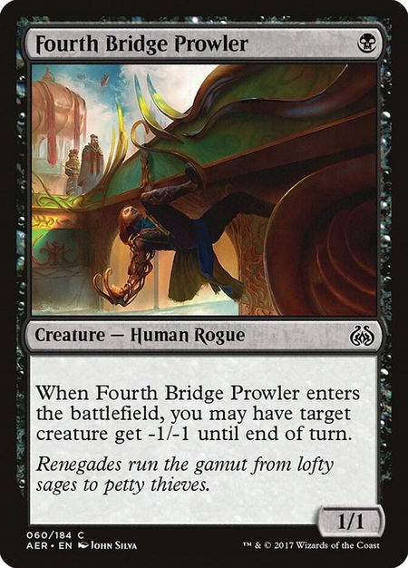 Fourth Bridge Prowler trading card from Aether Revolt Fourth Bridge Prowler - Aether Revolt Magic: The Gathering trading card