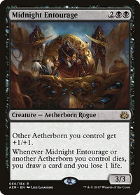 Midnight Entourage - Aether Revolt (AER) #66 - Rare Magic: The Gathering Trading Card