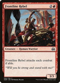 Frontline Rebel - Aether Revolt (AER) #82 - Common Magic: The Gathering Trading Card