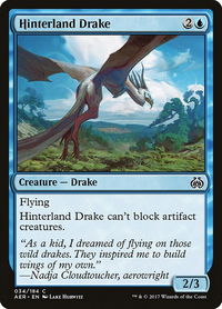 Hinterland Drake - Aether Revolt (AER) #34 - Common Magic: The Gathering Trading Card