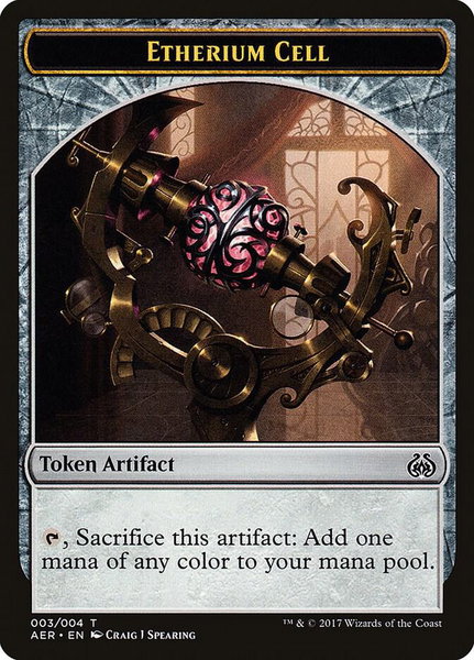Etherium Cell Token trading card from Aether Revolt Etherium Cell Token - Aether Revolt Magic: The Gathering trading card