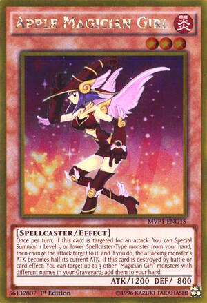 Apple Magician Girl trading card from The Dark Side of Dimensions Movie Pack: Gold Edition Apple Magician Girl - The Dark Side of Dimensions Movie Pack: Gold Edition YuGiOh trading card