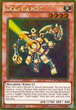 Gold Gadget trading card from The Dark Side of Dimensions Movie Pack: Gold Edition Gold Gadget - The Dark Side of Dimensions Movie Pack: Gold Edition YuGiOh trading card
