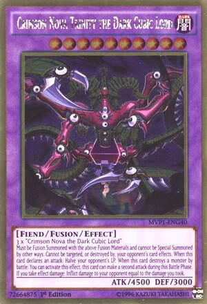 Crimson Nova Trinity the Dark Cubic Lord - The Dark Side of Dimensions Movie Pack: Gold Edition YuGiOh trading card