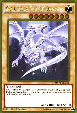 Blue-Eyes White Dragon trading card from The Dark Side of Dimensions Movie Pack: Gold Edition Blue-Eyes White Dragon - The Dark Side of Dimensions Movie Pack: Gold Edition YuGiOh trading card