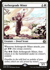 Aethergeode Miner - Prerelease Cards (PRE) #4s - Rare Magic: The Gathering Trading Card