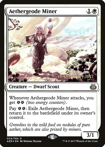 Aethergeode Miner - Prerelease Cards Magic: The Gathering trading card