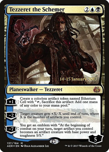 Tezzeret the Schemer - Prerelease Cards Magic: The Gathering trading card